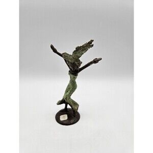 Burkina Faso Swahili Dancing Woman Metal Sculpture Figurine